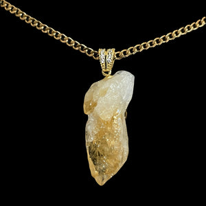 Citrine, 18k Gold Filled, Cuban Chain Necklace