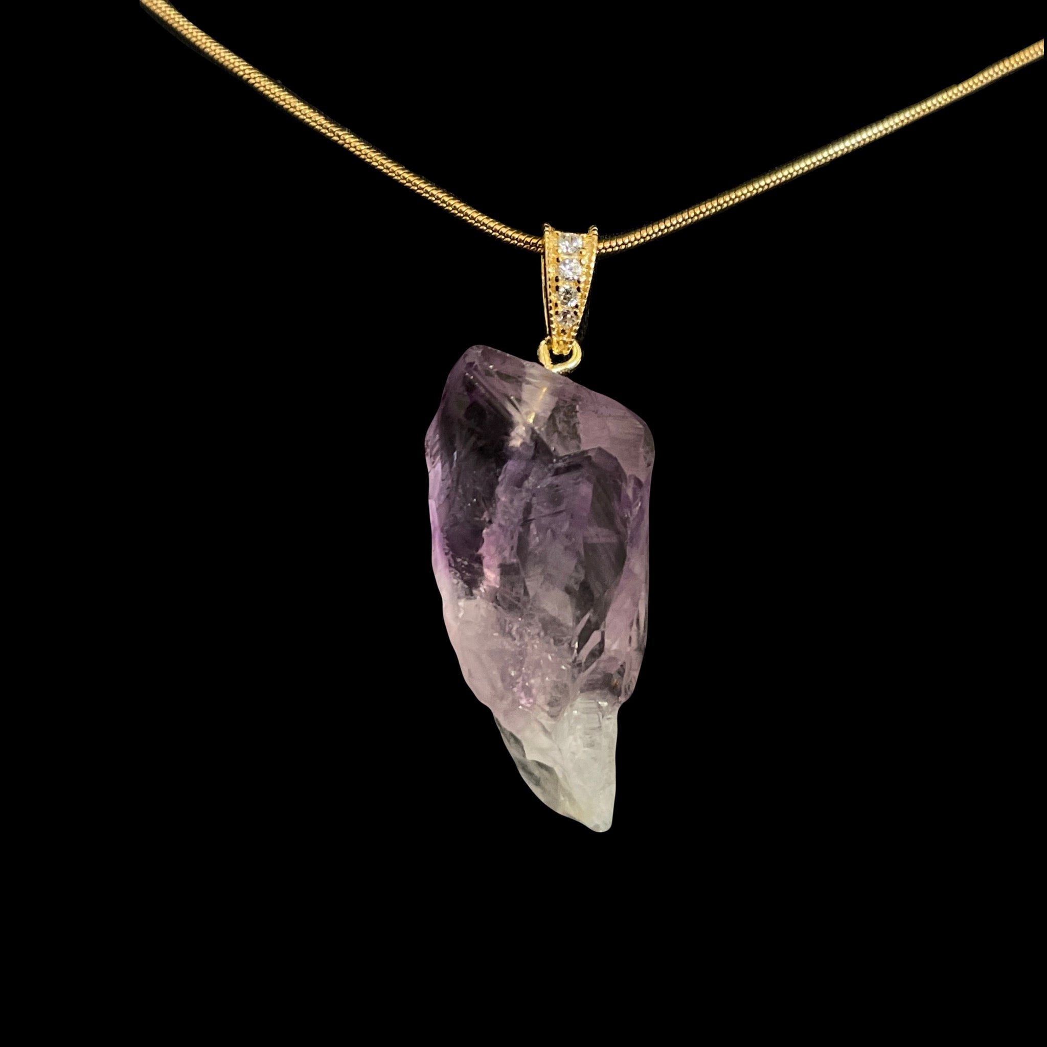 Amethyst, 18k Gold Filled, Snake Chain Necklace