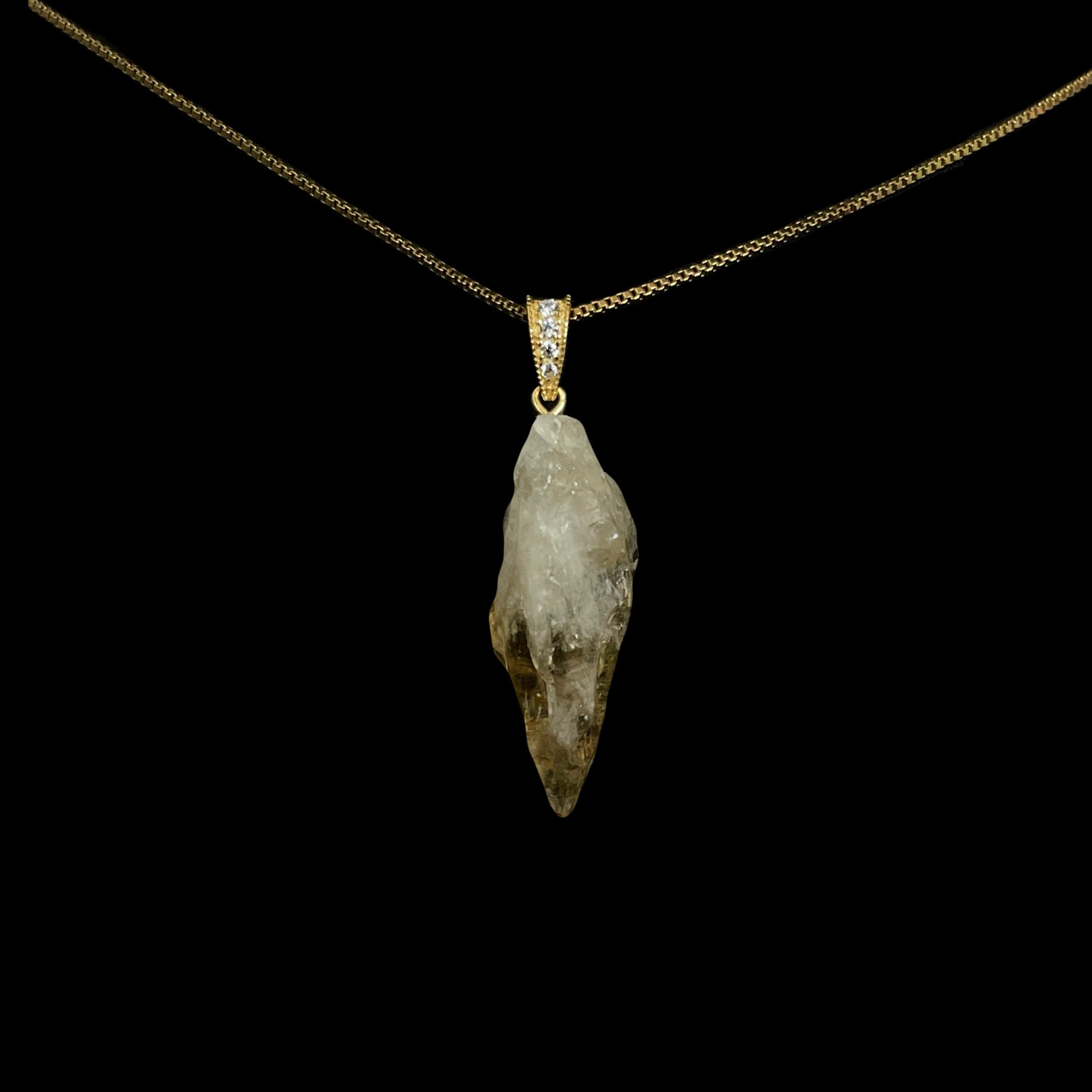Citrine, 18k Gold Filled, Box Chain Necklace