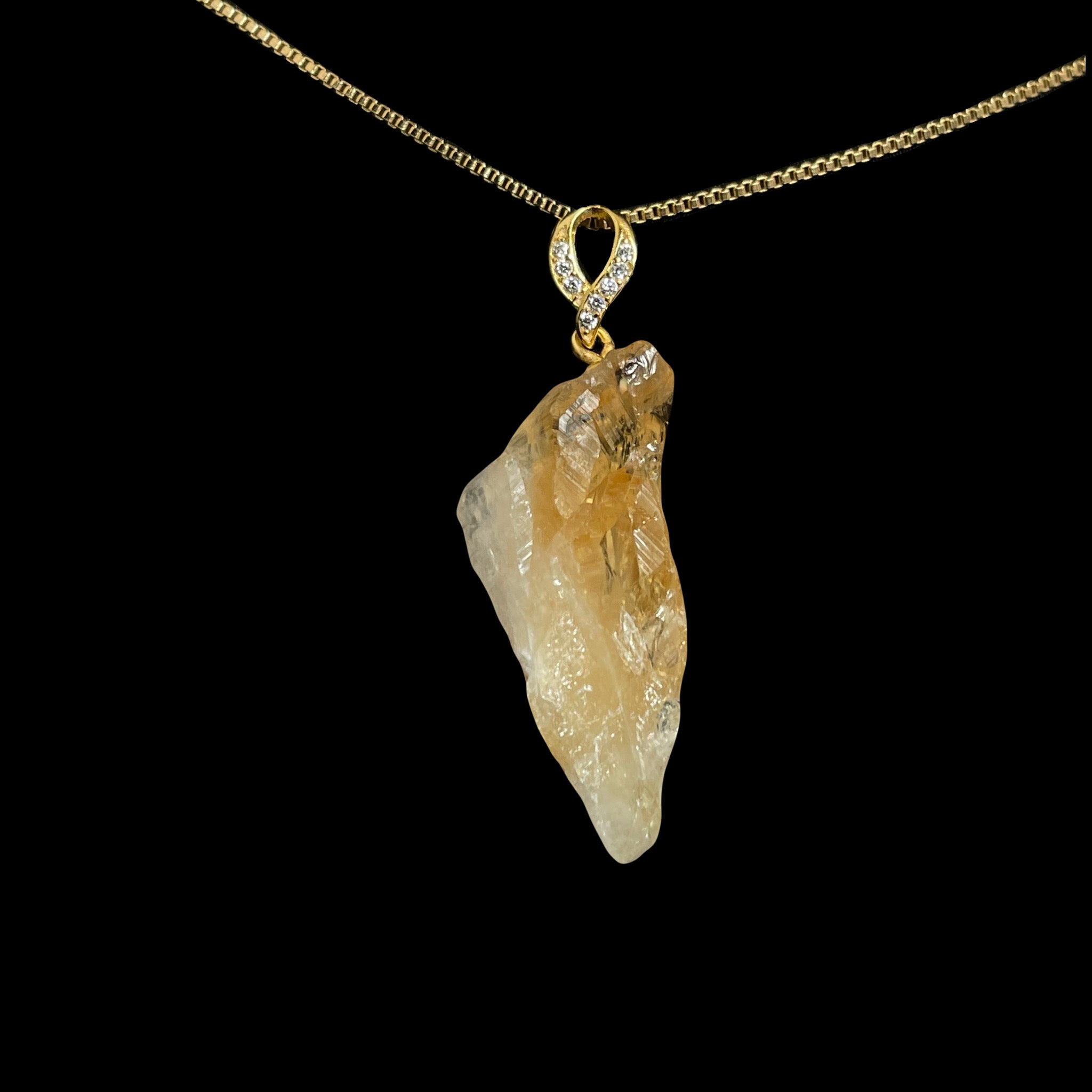 Citrine, 18k Gold Filled, Box Chain Necklace
