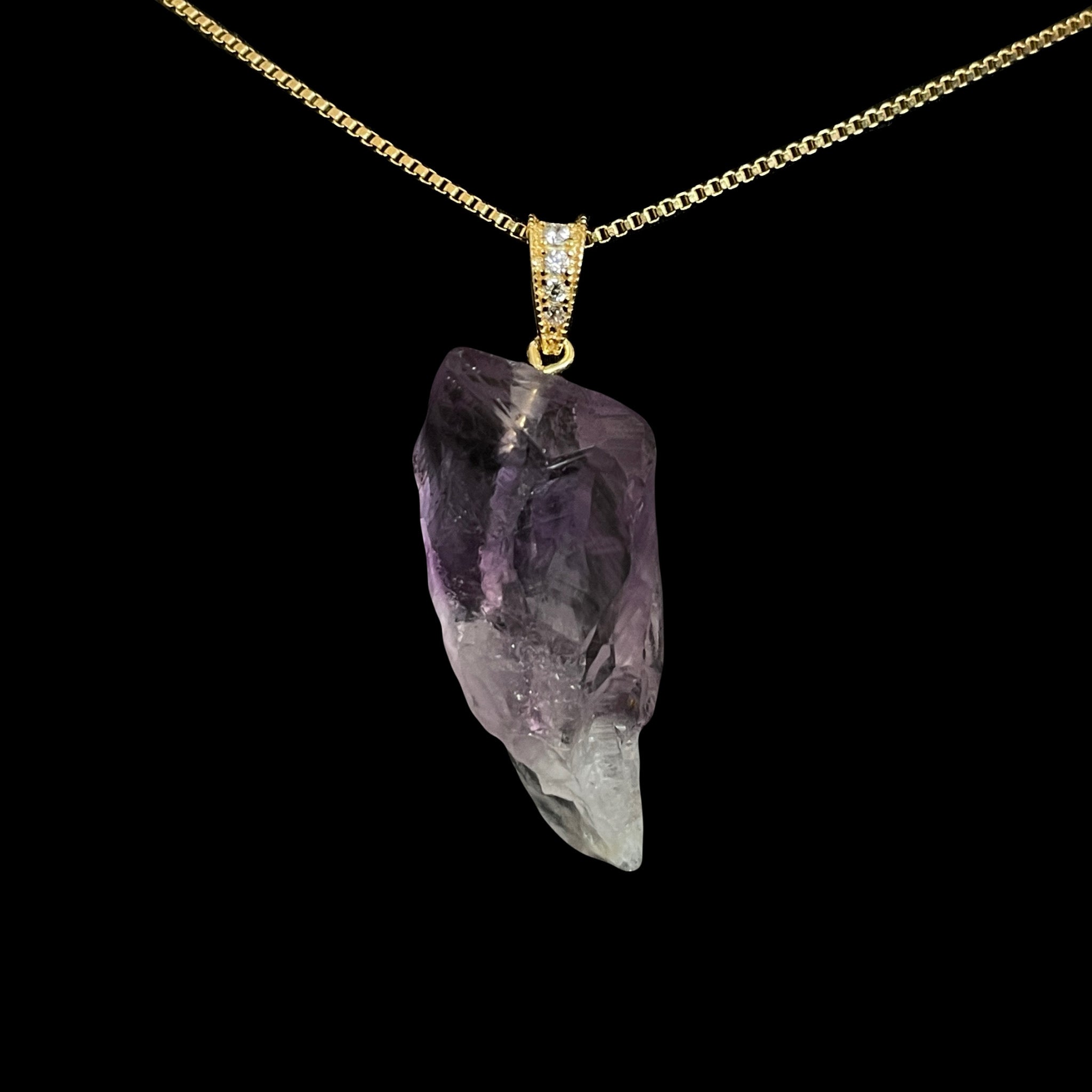 Amethyst, 18k Gold Filled, Box Chain Necklace