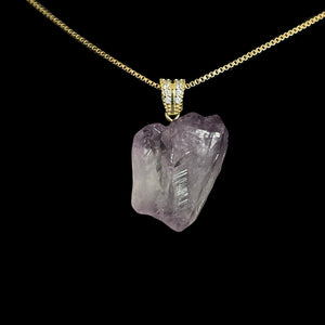 Amethyst, 18k Gold Filled, Box Chain Necklace